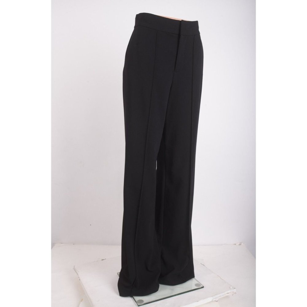 Alice + Olivia Womens Dylan High Waisted Pants Wide Leg Trouser Sz 6 Black NWT - Picture 2 of 7